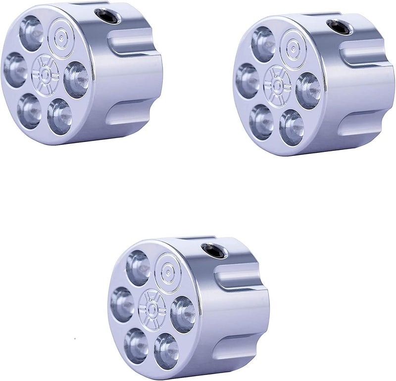 guyker 3Pcs Guitar Potentiometer Control Knobs for 6mm(0.24”) Dia. Shaft Pots - Knurled Volume and Audio Switch Knob Replacement for Electric Guitar or Precision Bass - Brass, CNC Machined (Chrome) - Image 1